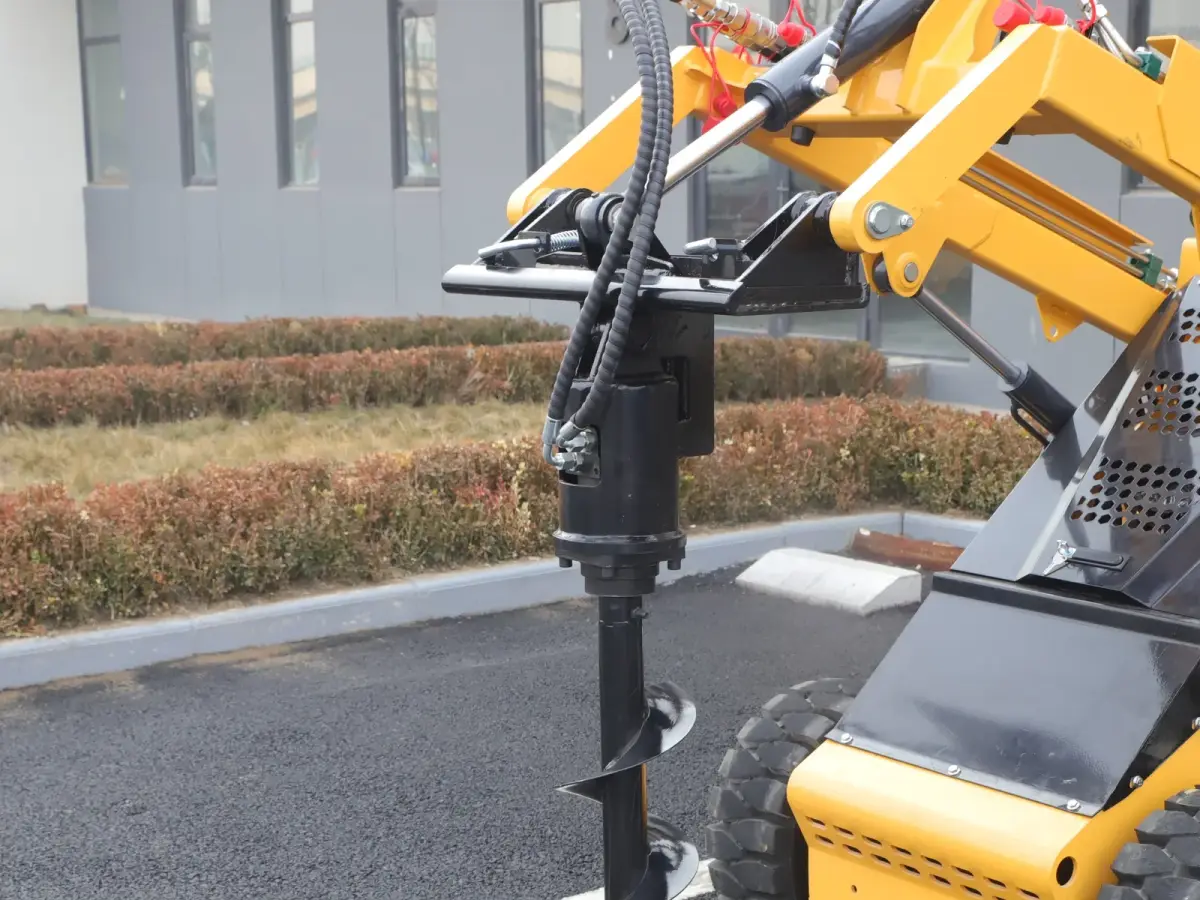Skid Steer Auger mounted carrier view