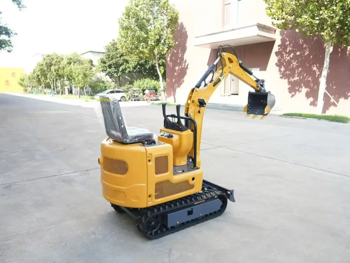 TerraCub 12Q mini excavator rear three-quarter view