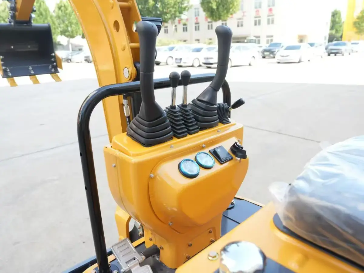 TerraCub 12Q mini excavator joystick and operator console detail