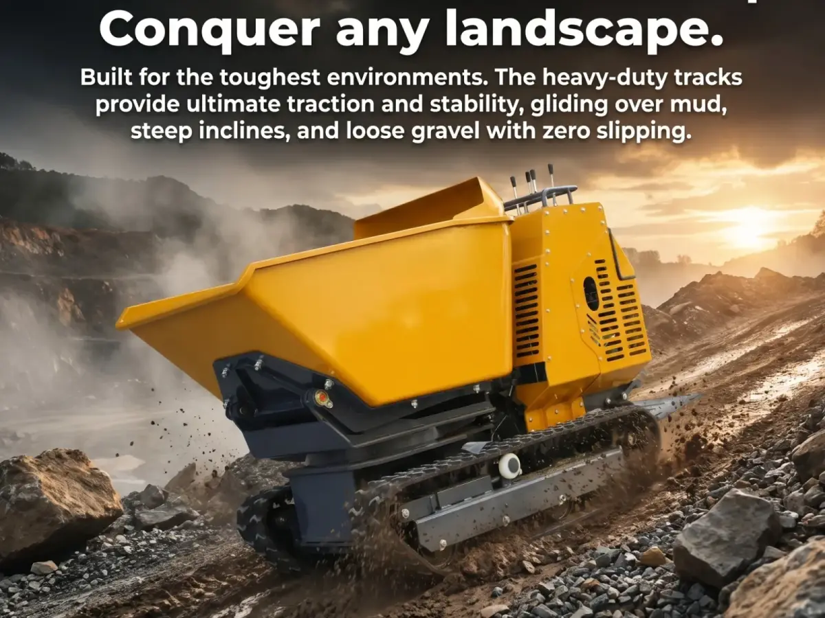 TerraCub PIVOT 1200 - all-terrain rubber tracks on uneven ground